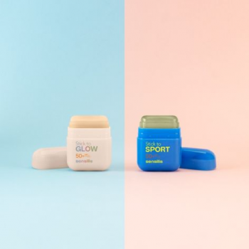 Sensilis Stick to GLOW SPF 50+ protector solar facial en barra con acabado perlado luminoso y acción antimanchas